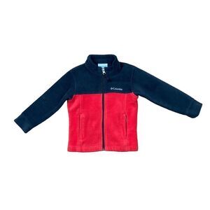 Columbia red and black fleece jacket
